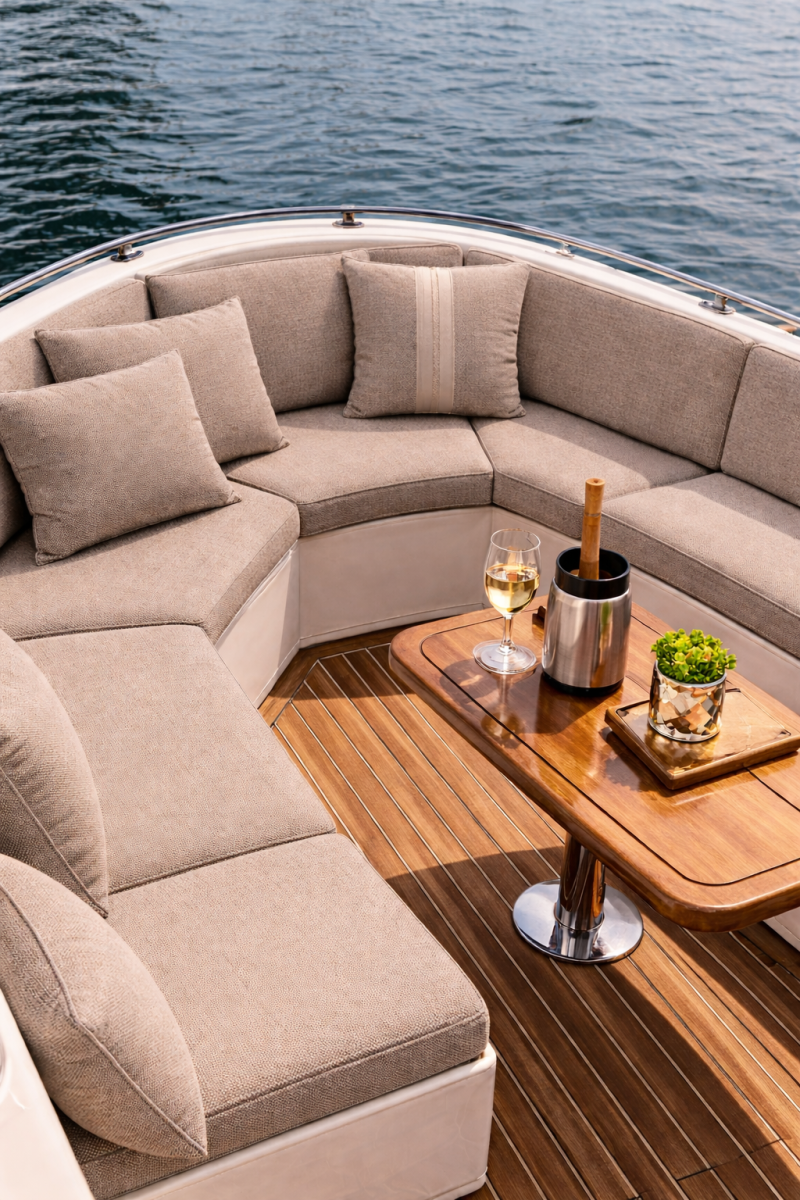 Stof per meter Timeless Sunbrella Natte Taupe Chalk NAT 10155 SF 140 - Afbeelding 2